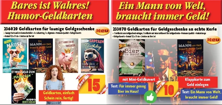 Grußkarten für Geldgeschenke