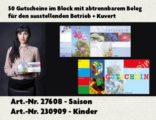 gutscheinblock mit abreissbeleg