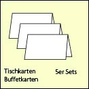 Tischkarten, Buffetkarten