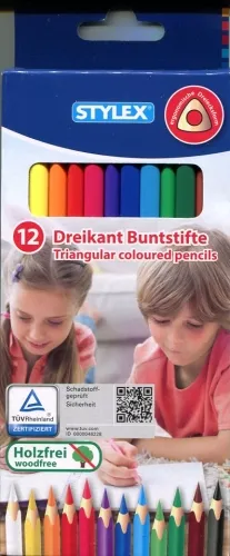Farbstifte Stylex dünn 17,5 cm lang 12 Stück im Blister/1