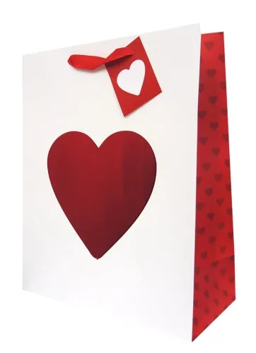 Geschenktaschen Herzen Premium groß Set/6