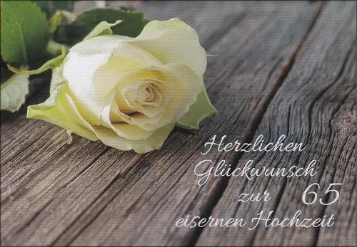 Grußkarte Skala Eiserne Hochzeit Rose Set/5