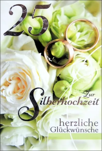 Grußkarte Skala Silberhochzeit 5er Mix Set/5