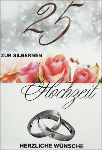 Grußkarte Skala Silberhochzeit 5er Mix Set/5