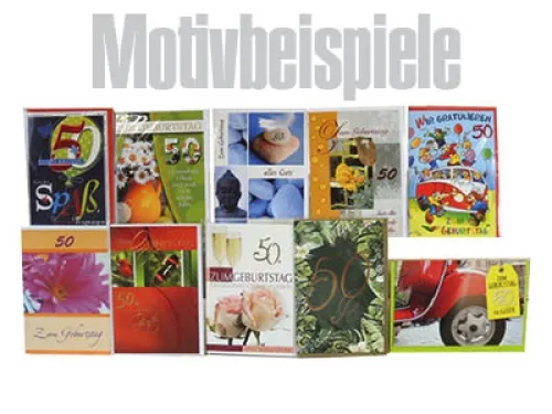 Grußkarten Anno 50. Geburtstag lose