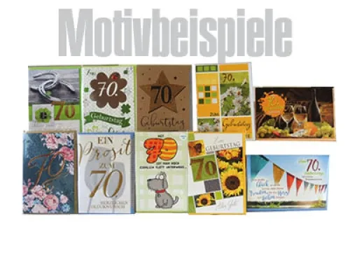 Grußkarten Anno 70. Geburtstag lose