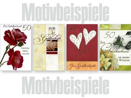 Grußkarten Exklusiv Goldhochzeit lose