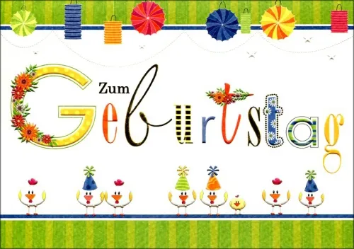 Grußkarten Geburtstag Florette Set/18