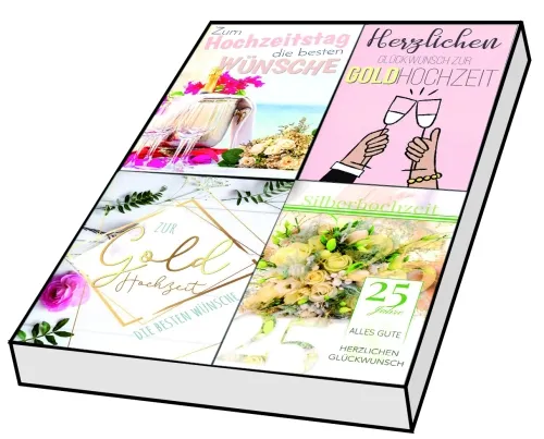 Grußkarten Hochzeitsanlässe Gratulation Set/100
