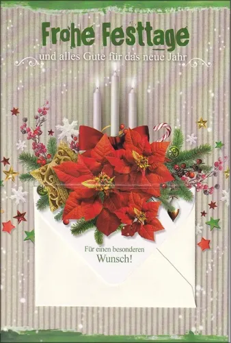 Grußkarten Weihnachten Nostalgie mit Geldkuvert Set/30