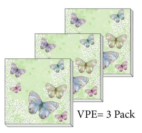 Servietten ti-flair Farfalla grün Pack/3