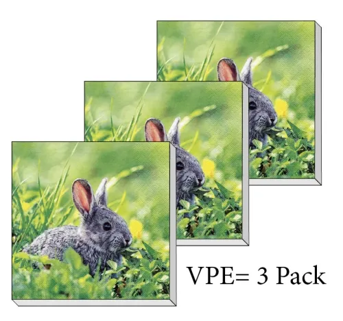 Servietten ti-flair Hase im Gras Pack/3