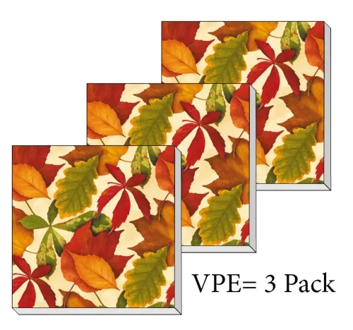 Servietten ti-flair Herbstlaub 33 x 33 cm Pack/3