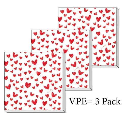 Servietten ti-flair Herzen Pack/3
