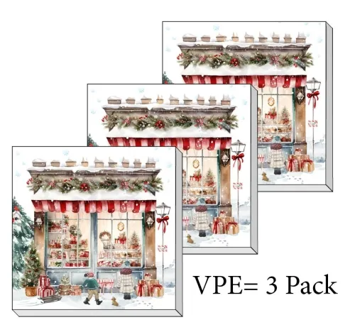 Servietten ti-flair Weihnachtsladen 33 x 33 cm Pack/3