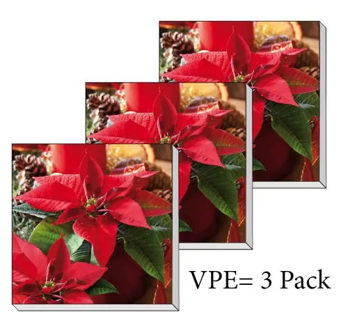 Servietten ti-flair Weihnachtsstern 33 x 33 cm Pack/3