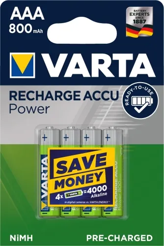 Varta Akku Micro AAA Ready To Use 800 mAh Blister/4