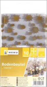 10 CPP-Bodenbeutel 160x95x35 mm mit Goldsternen Set/100