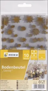 10 CPP-Bodenbeutel 235x145x50 mm mit Goldsternen Set/100
