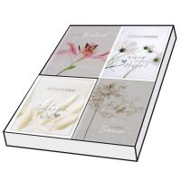 Grußkarten Trauer Flor decente  Set/100