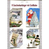 Geschenkanhänger Weihnachten Tradition 8er Blisterkarte Set/10