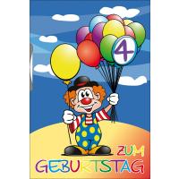 Grußkarte Skala Geburtstag Drehzahl Kinder Clown Set/5
