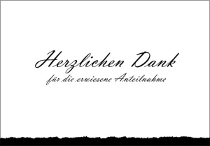 Danksagung Trauer Schrift Set/5