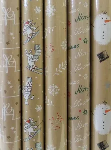 Geschenkpapier Weihnachten Naturel Display/20