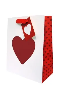 Geschenktaschen Herzen Premium mittel Set/6