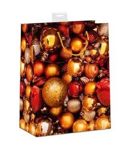 Geschenktaschen Weihnachten Kugeln mittel Set/20