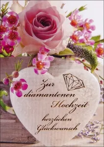 Grußkarte Skala Diamanthochzeit Blumenpracht Set/5