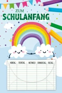 Grußkarte Skala Schulanfang mit Geldkuvert Set/5