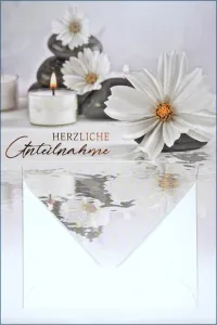 Grußkarte Skala Trauer Geldkuvert Blüte Set/5