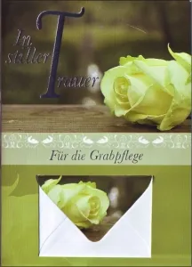 Grußkarte Skala Trauer Geldkuvert Für die Grabpflege Set/5