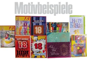 Grußkarten Anno 18. Geburtstag lose