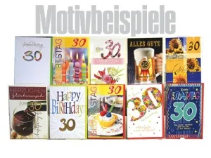 Grußkarten Anno 30. Geburtstag lose