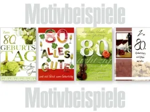 Grußkarten Anno 80. Geburtstag lose