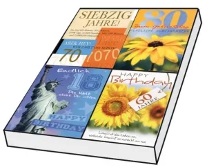 Grußkarten Anno Zahlengeburtstag Set/100