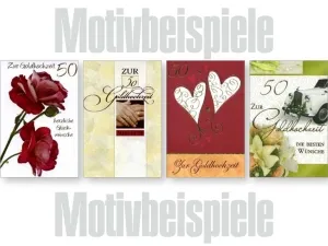 Grußkarten Exklusiv Goldhochzeit lose