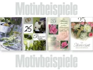 Grußkarten Exklusiv Silberhochzeit lose