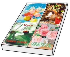Grußkarten Geburtstag Lucky Set/100