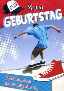 Grußkarten Geburtstag Teens Skating Set/25