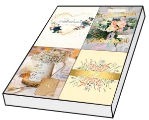 Grußkarten Goldhochzeit Glück Set/100
