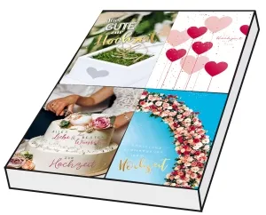 Grußkarten Hochzeit Glückstag Set/100
