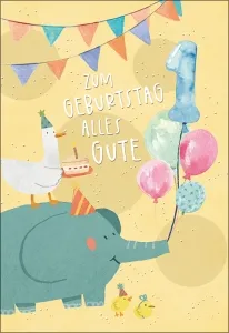 Grußkarten Kindergeburtstag Zahlen 1- 6 Spaß Set/30