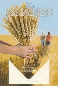 Grußkarten Kommunion Geldkuvert Lebensweg Set/20