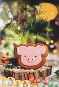 Grußkarten Prosit Neujahr Set/20
