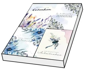 Grußkarten Trauer Floral Set/100