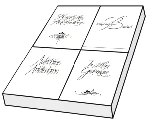 Grußkarten Trauer Schrift Set/100