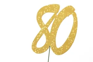 Jubiläumszahlen Jahreszahl 80 gold Stück/1